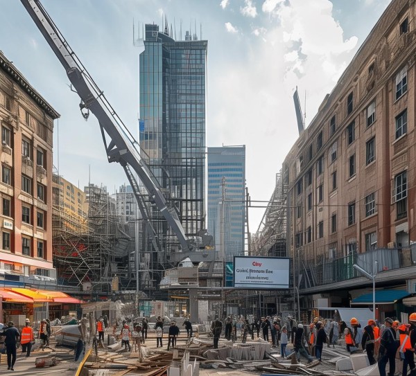 西南商贸城路口施工，一场城市更新的仪式